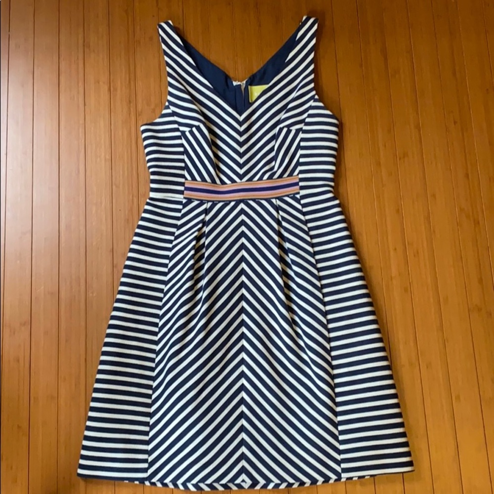Anthropologie Maeve Mitered Stripe Dress